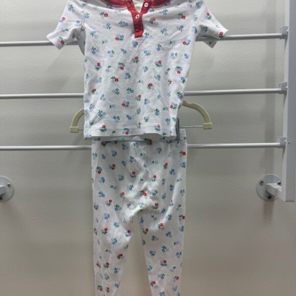 TBBC Floral Pajamas 2T – Red Trim Holiday PJs - Picture 2 of 4